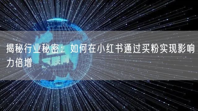 揭秘行业秘密：如何在小红书通过买粉实现影响力倍增