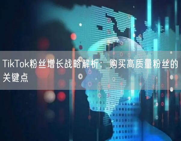TikTok粉丝增长战略解析：购买高质量粉丝的关键点