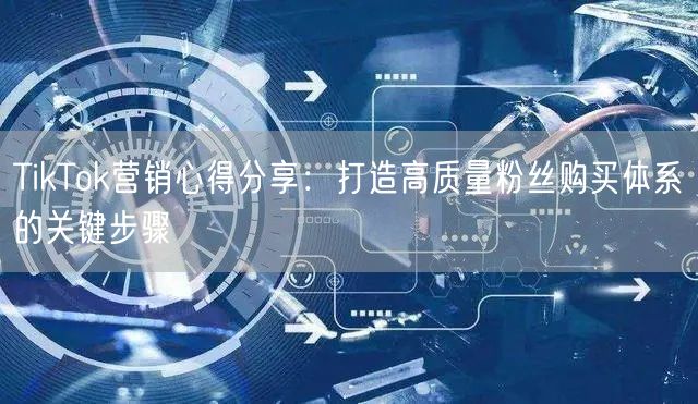 TikTok营销心得分享：打造高质量粉丝购买体系的关键步骤