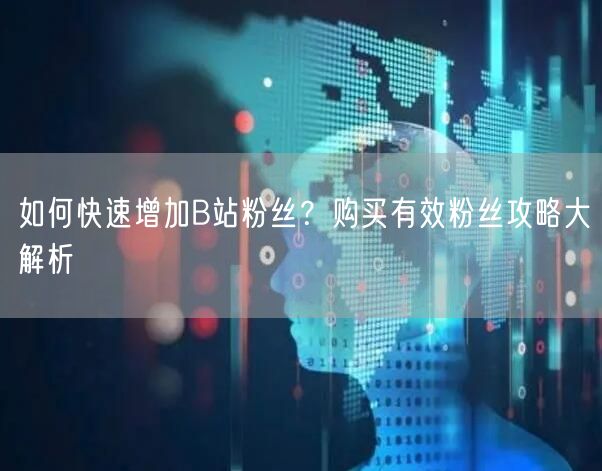 如何快速增加B站粉丝？购买有效粉丝攻略大解析