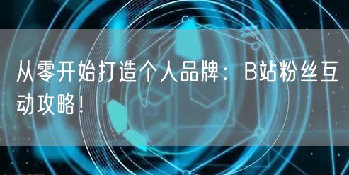 从零开始打造个人品牌：B站粉丝互动攻略！