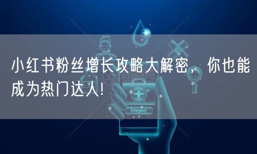 小红书粉丝增长攻略大解密，你也能成为热门达人!