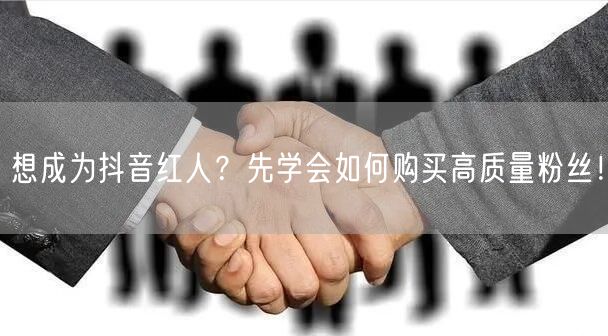 想成为抖音红人？先学会如何购买高质量粉丝！