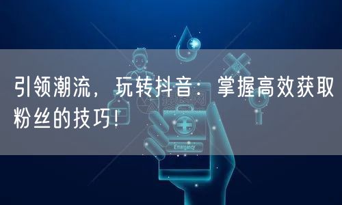 引领潮流，玩转抖音：掌握高效获取粉丝的技巧！