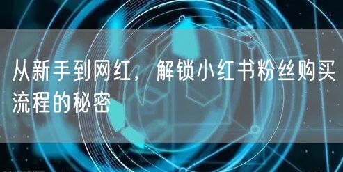 从新手到网红，解锁小红书粉丝购买流程的秘密