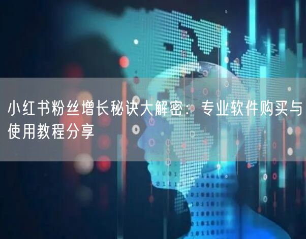 小红书粉丝增长秘诀大解密：专业软件购买与使用教程分享