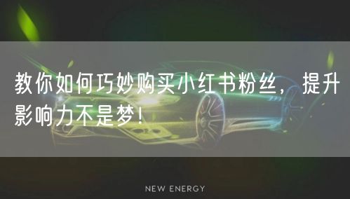 教你如何巧妙购买小红书粉丝，提升影响力不是梦！