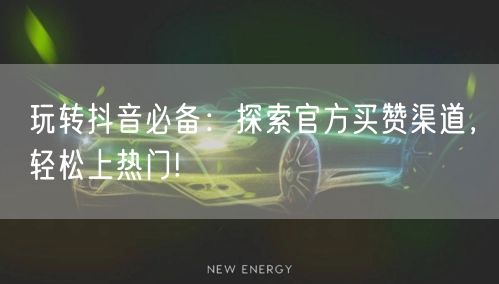 玩转抖音必备：探索官方买赞渠道，轻松上热门!