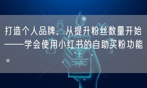 打造个人品牌，从提升粉丝数量开始——学会使用小红书的自助买粉功能。