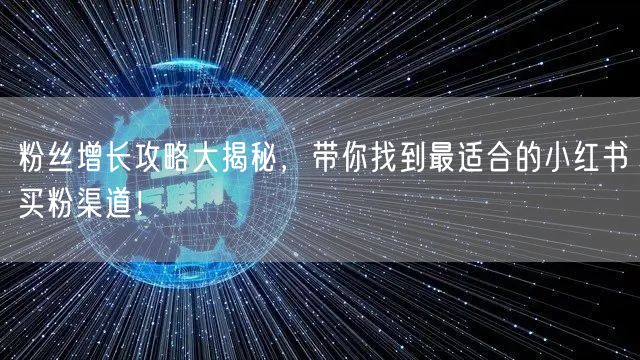 粉丝增长攻略大揭秘，带你找到最适合的小红书买粉渠道！