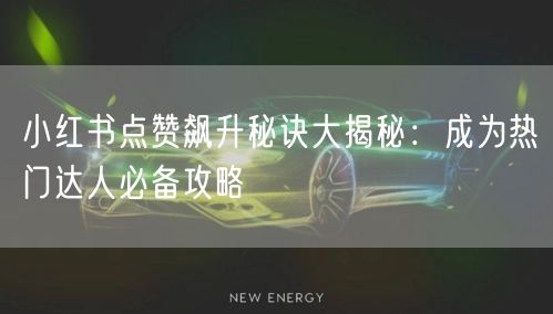 小红书点赞飙升秘诀大揭秘：成为热门达人必备攻略