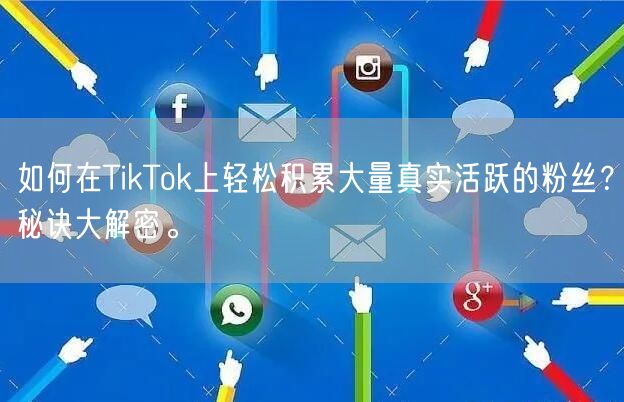 如何在TikTok上轻松积累大量真实活跃的粉丝？秘诀大解密。