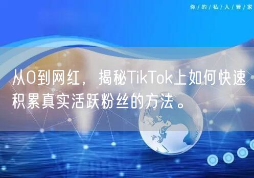 从0到网红，揭秘TikTok上如何快速积累真实活跃粉丝的方法。